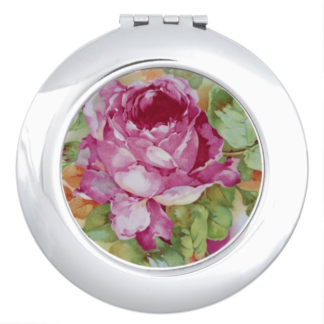 Cabbage Roses Makeup Mirror (Front)