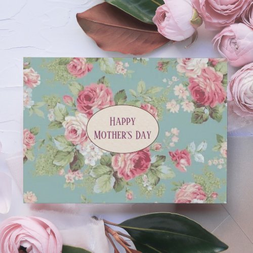 Cabbage Roses Mothers Day Card