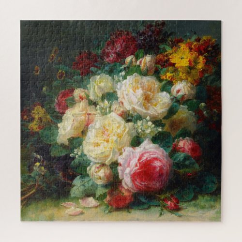 CABBAGE ROSES STILL LIFE JIGSAW PUZZLE