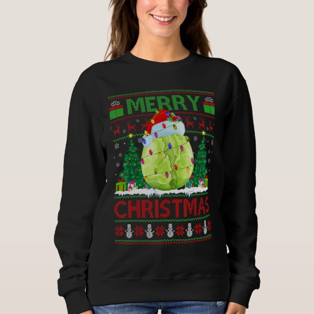 Cabbage Vegetable   Xmas Tree Ugly Cabbage Christm Sweatshirt (Front)