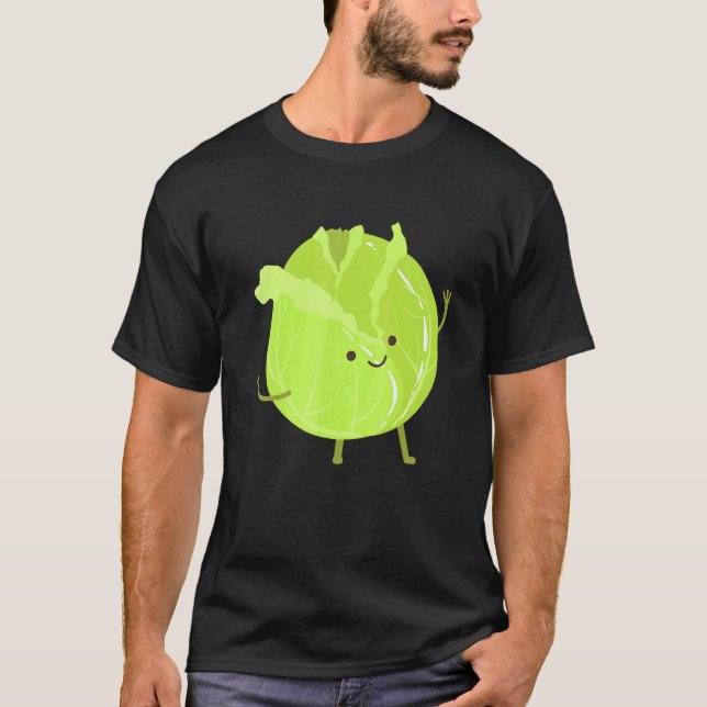 Cabbage With Arms Heathy Vegetables Cabbage T-Shirt (Front)