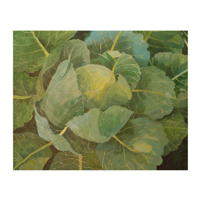 Cabbage Wood Wall Decor (Front)
