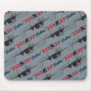 Cabbie Silhouette Pattern Mouse Pad