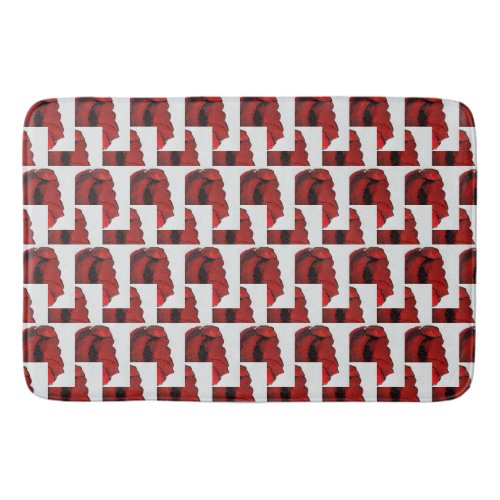 Cabernet Abstract Poppies Bath Mat