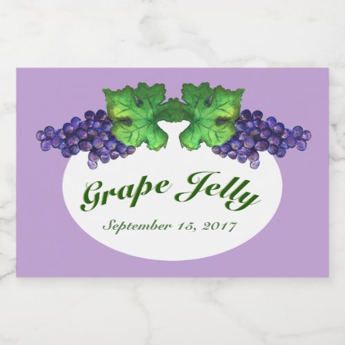 Cabernet Grape Jelly and Jam Label Light Purple