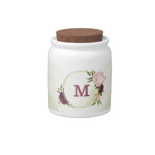 cabernet pink floral greenery  candy jar