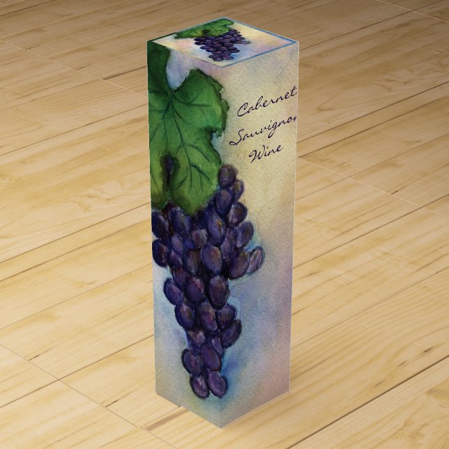 Cabernet Sauvignon Red Wine Grapes Custom Gift Box (Front)