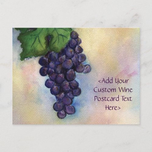 Cabernet Sauvignon Red Wine Grapes Postcard