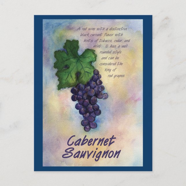 Cabernet Sauvignon Wine Postcard (Front)