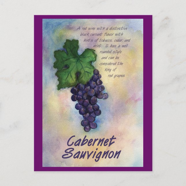 Cabernet Sauvignon Wine Postcard (Front)