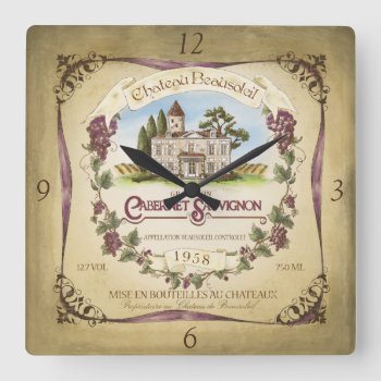 Cabernet Sauvignon Wine Wall Clock by FionaStokesGilbert at Zazzle