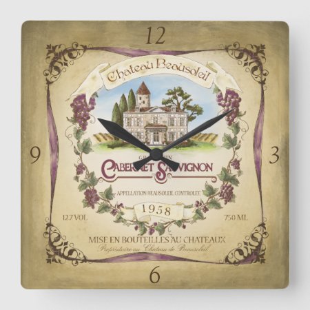 Cabernet Sauvignon Wine Wall Clock