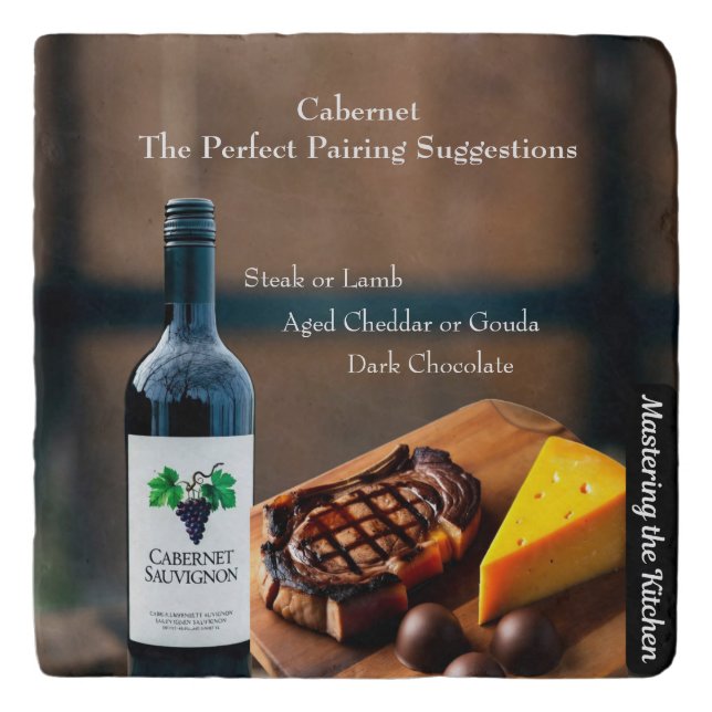 Cabernet Wine Pairing Guide/Mastering the Kitchen Trivet (Front)