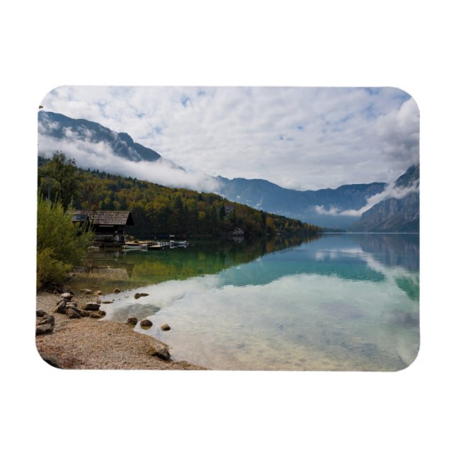 Cabin alongside Bohinj Lake in Slovenia Magnet (Horizontal)