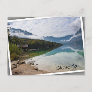 Cabin alongside Bohinj Lake in Slovenia Postcard