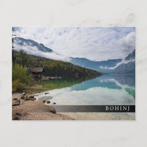 Cabin alongside Bohinj Lake in Slovenia Postcard