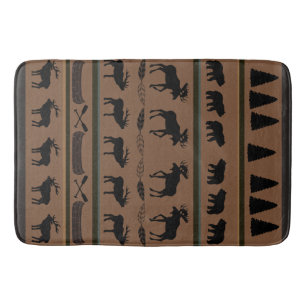 Cabin Blanket Design by Leslie Harlow Bathroom Mat