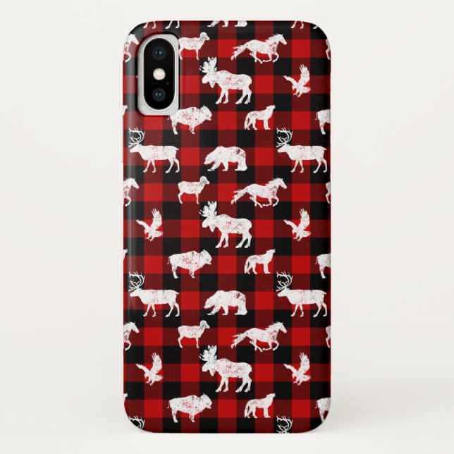 Cabin Buffalo Plaid Lumberjack Check Red Case-Mate iPhone Case (Back)