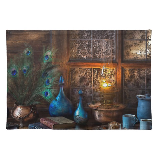 Cabin by lamplight scene cloth placemat (Front)