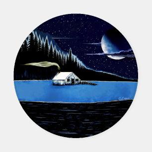 "Cabin by the Lake" Coaster Set design.