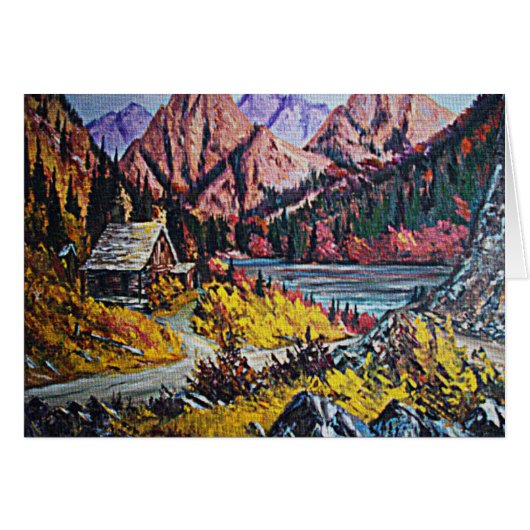 Cabin by the Lake Oil Painting (Front Horizontal)