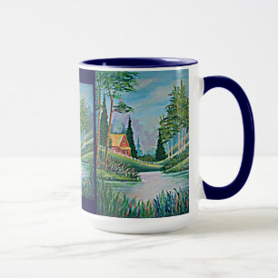 Cabin by the Stream Oil Painting Mug
