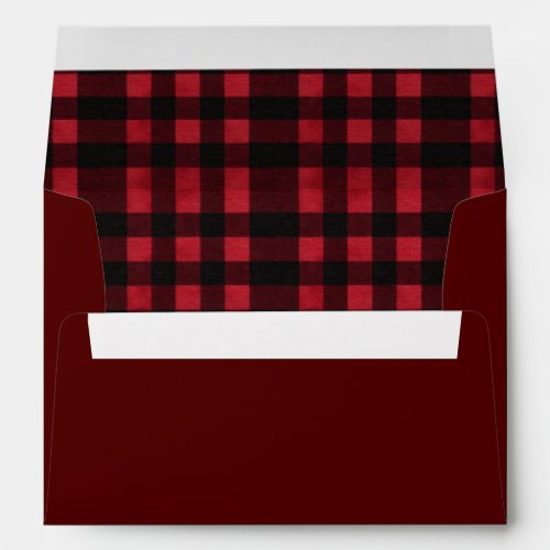 Cabin Christmas Morning, Buffalo Plaid & Address Envelope