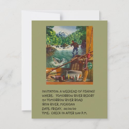 CABIN COTTAGE GETAWAY INVITATION EZ TO CUSTOMIZE