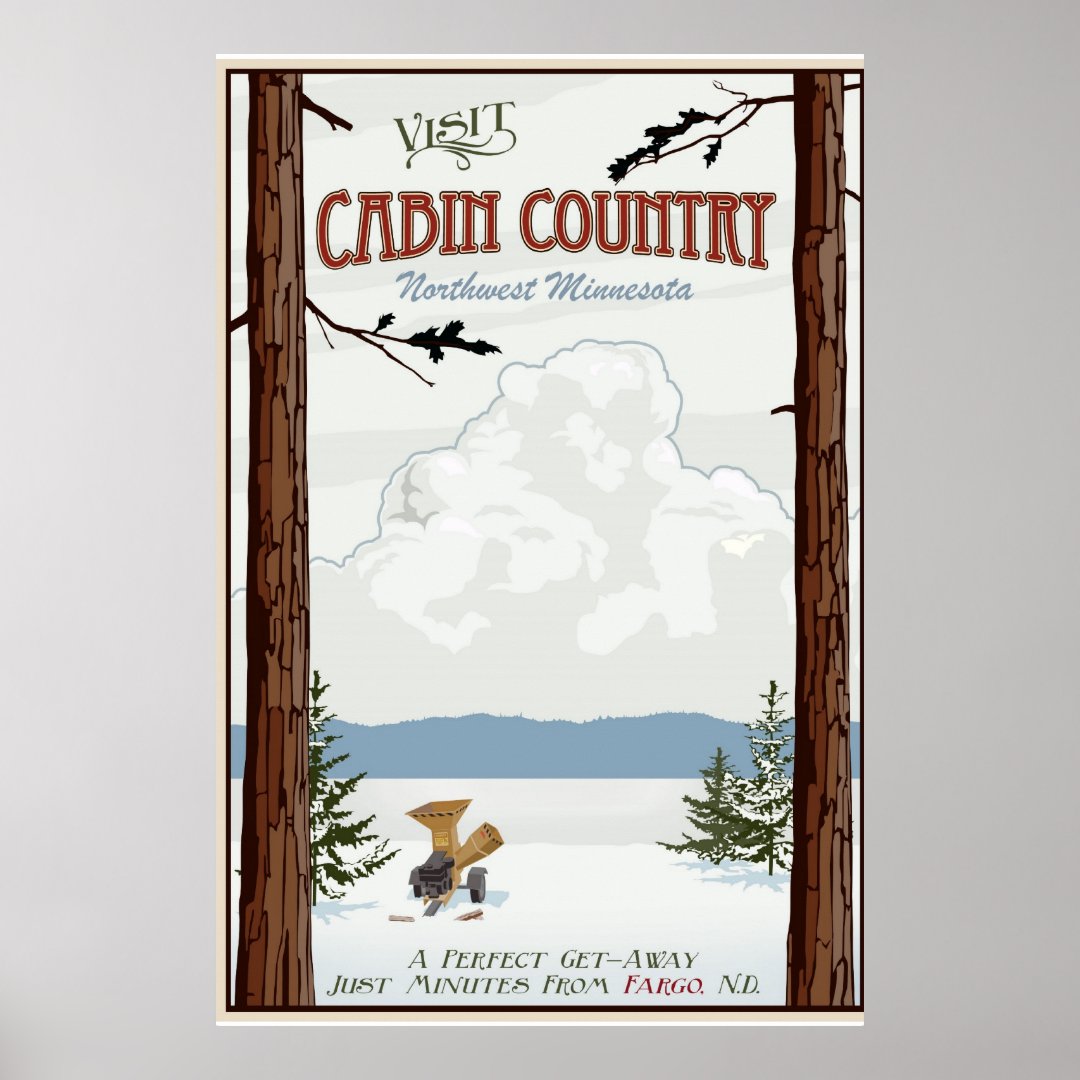 Cabin Country Vintage Travel poster Zazzle