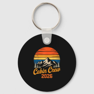Cabin crew 2026 retro mountain sunset family trip keychain