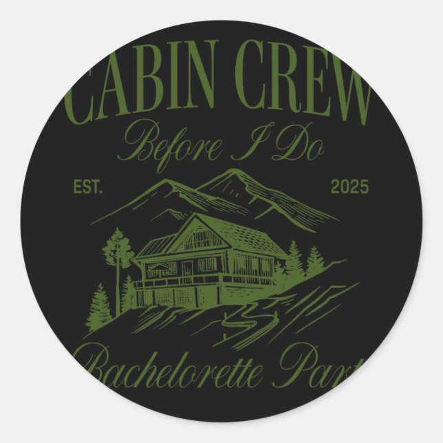 Cabin Crew Before I Do Bachelorette Party Camp Bac Classic Round Sticker (Front)