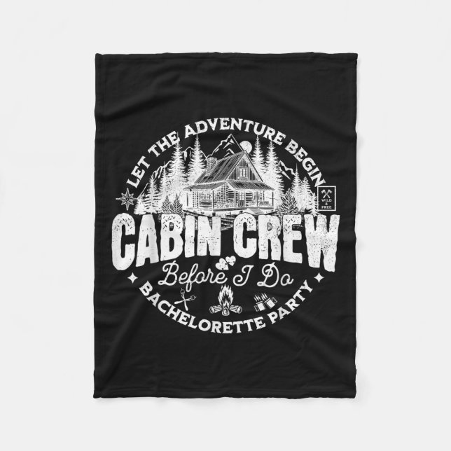 Cabin Crew Before I Do Bachelorette Party Camp Bac Fleece Blanket (Front)