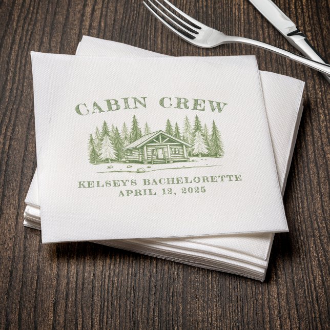 Cabin Crew Green Camp Bachelorette Party Napkins (Cabin Crew Green Camp Bachelorette Party Napkins
)