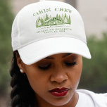 Cabin Crew Green Camp Bachelorette Party Trucker Hat<br><div class="desc">Green cabin crew bachelorette party hat for a camping themed event.  Personalize it with your event details.</div>