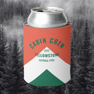 Cabin Crew Peronalized Destination Retro Red Green Can Cooler