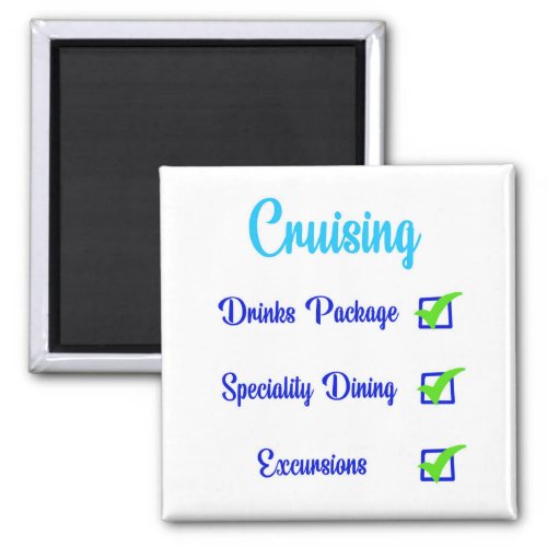 Cabin cruise check list magnet for your cruise