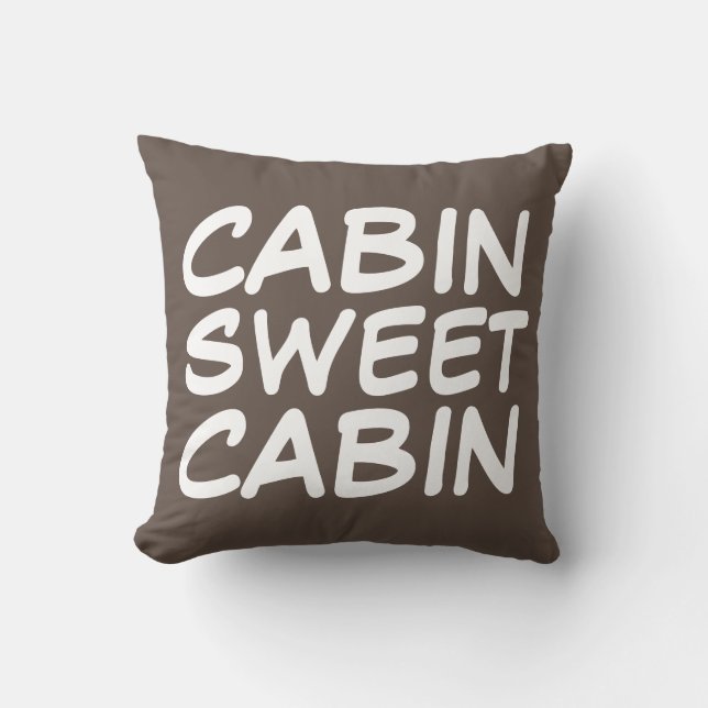 CABIN DECOR PILLOWS, CABIN SWEET CABIN THROW PILLOW (Front)