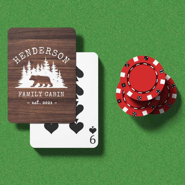 Cabin Family Bear Pine Wood Poker Cards (Creator Uploaded)
