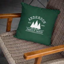 Cabin Family Name Forest Green