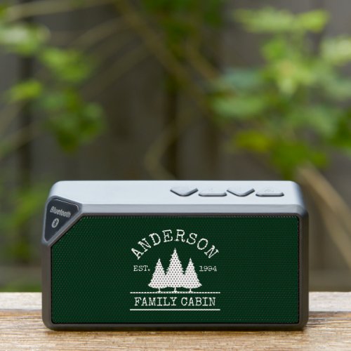 Cabin Family Name Pines Forest Green  Bluetooth Speaker