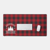 Cabin Family Name Red Buffalo Plaid Desk Mat (Keyboard & Mouse)