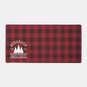 Cabin Family Name Red Buffalo Plaid Desk Mat (Front)