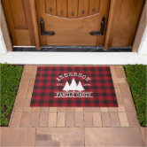 Family Name Lumberjack Plaid Lake House Doormat