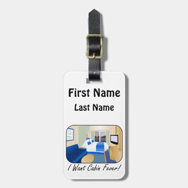 Cabin Fever Luggage Tag (Personalized) (Front Vertical)