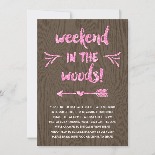 Cabin Fever | Rustic Chic Bachelorette Party Invitation (Front)