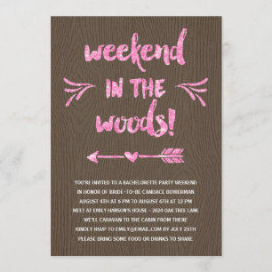 Cabin Fever   Rustic Chic Bachelorette Party Invitation