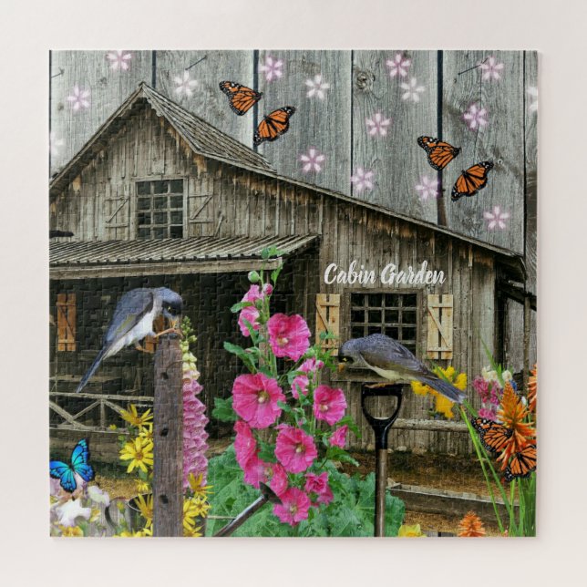 Cabin Flower Garden Jigsaw Puzzle (Horizontal)