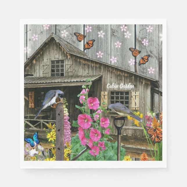 Cabin Flower Garden Napkins (Front)