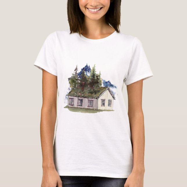 Cabin foot of Mountains T-Shirt (Front)