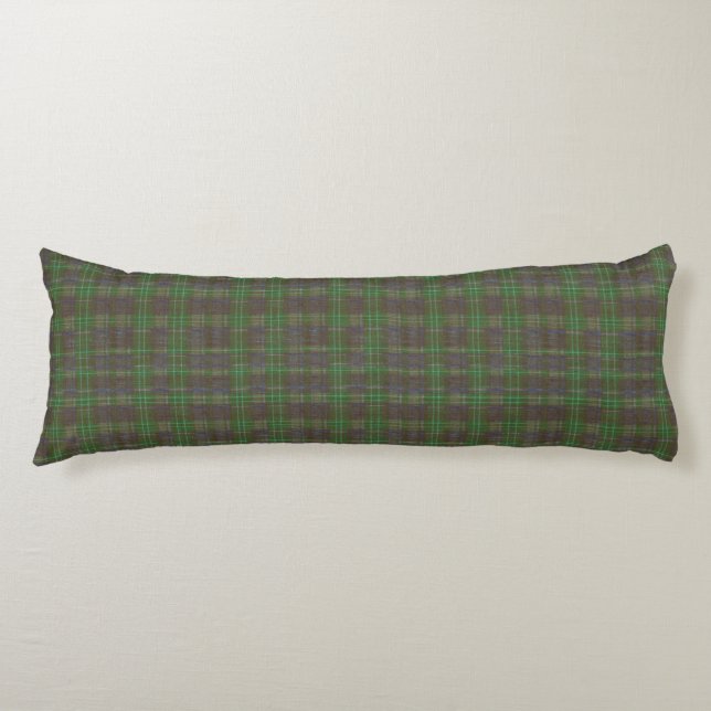 Cabin Forest Green Tartan Body Pillow (Front)